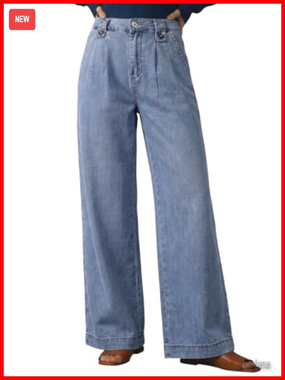 High Waisted Wide Leg Stretchy Straight Leg Jeans with Pockets